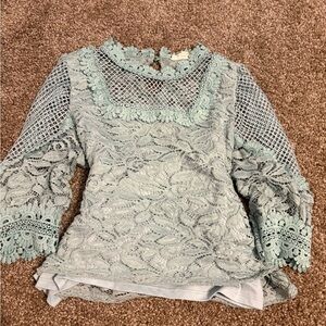 My Story Mint Lace Top